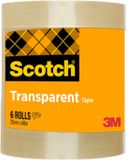 Scotch Plakband 508 Transparant 25mmx66m 6 Rollen