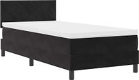 vidaXL LED Boxspringbed met Hoofdeinde, Zwart, 90 x 200 cm, Fluweel