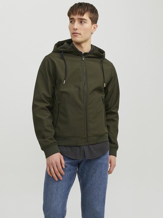 JACK&JONES JJEBASIC SOFTSHELL HOOD NOOS Heren Jas - Rosin - Maat S