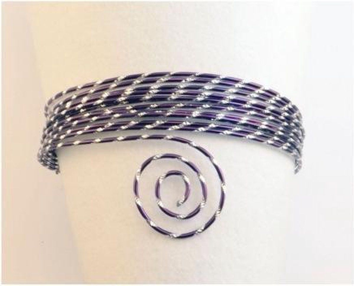 Vaessen Creative Hobbydraad - Aluminium wire diamond cut 2mm 5m aubergine - 1 stuk
