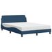 Dover Lit avec matelas tissu bleu 140x190 cm