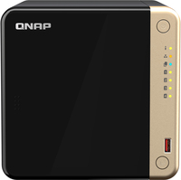 QNAP TS-464 NAS Tower - Intel Celeron N5095, 8GB RAM, 0TB, Black
