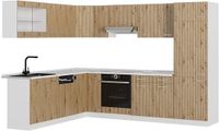 Vicco Hoekkeuken R-Line, Artisanaal eiken/Wit, 287 x 227 cm zonder werkblad