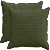 vidaXL - Kussensloop - 2 stuks - Groen - 60 x 60 cm