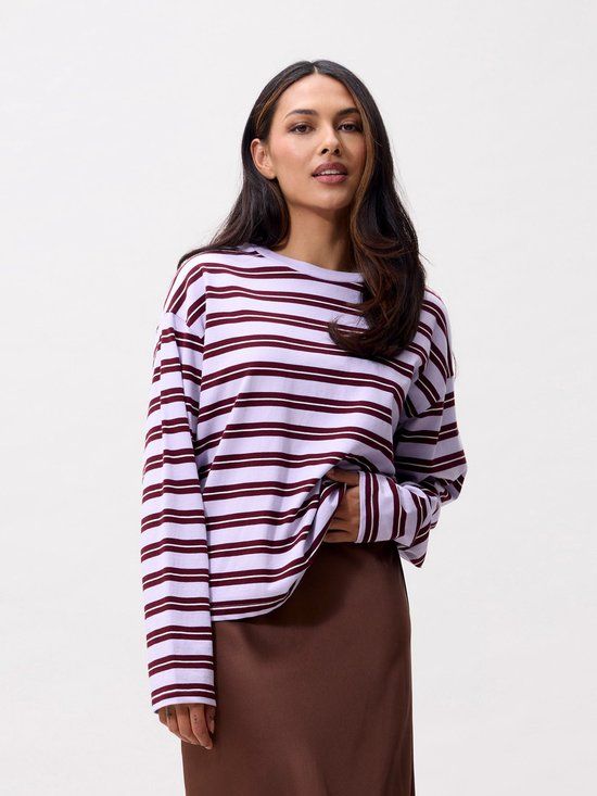 Catwalk Junkie Gestreepte lange mouw - Lavender Frost