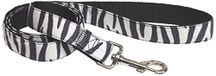 Chapuis SELLERIE SLA386 Hondenriem - velours riem zebra-look - breedte 25 mm - lengte 1,20 m - maat L