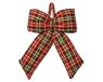 Decoris Decoratieve strik polyester 19cm kerststrik geruit rood/groen