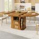 STILVORA Eettafel - Uitschuifbaar Met Opberglades - Voor Eetkamer En Keuken - MDF En Metaal - 118-158x118x77,1 Cm - Eiken