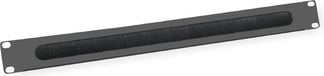Value 19" Kabel doorvoerstrook 1 HE met borstel, zwart