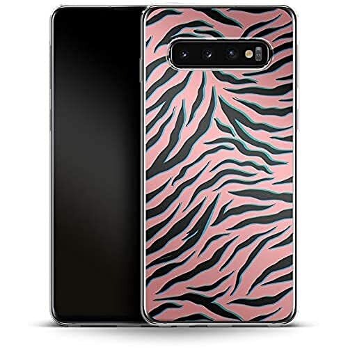 caseable caseable Samsung Galaxy S10 telefoonhoes - siliconen beschermhoes - schokabsorberend & krasbestendig oppervlak - kleurrijk design - roze zebra - dierenprint