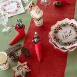 Santex Glitter nappe sur rouleau - 2x - rouge - 28 x 300 cm - polyester