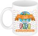 Bellatio Decorations Naam mok papa Fabian - wit - de beste - keramiek - 300 ml - Vaderdag - cadeau