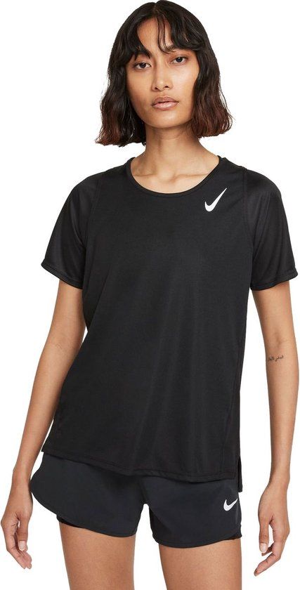 Nike Dri-FIT Race Sportshirt Dames - Zwart - Maat XL