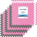 THUNDER® Foam Tegels PZ-02 Antislip Puzzelmat Roze-Grijs