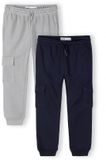 Minoti jongens cargo joggingbroek - loose fit met zakken - grijs