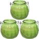 Merkloos Decoris Citronella Kaarsen - 3x - Gekleurd Glas - Groen - 15 Branduren - 8 cm