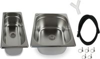 Ad Ideen RVS spoelbak, camping spoelbak, wasbak, dubbele spoelbak, voor campers en caravans, 150