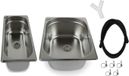 Ad Ideen RVS spoelbak, camping spoelbak, wasbak, dubbele spoelbak, voor campers en caravans, 150