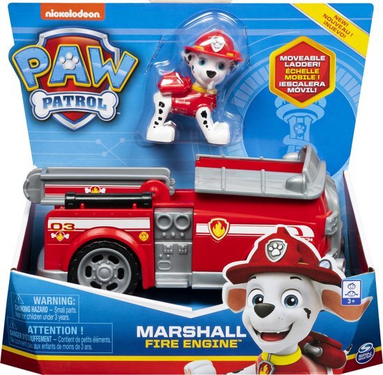 Spin Master PAW Patrol - Marshall - Brandweerauto - Speelgoedvoertuig met actiefiguur