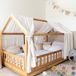 LILIMAUS Huisbed hemeltje - bedhemel voor huisbed - 67,5 x 320 cm - mousseline katoen - wit