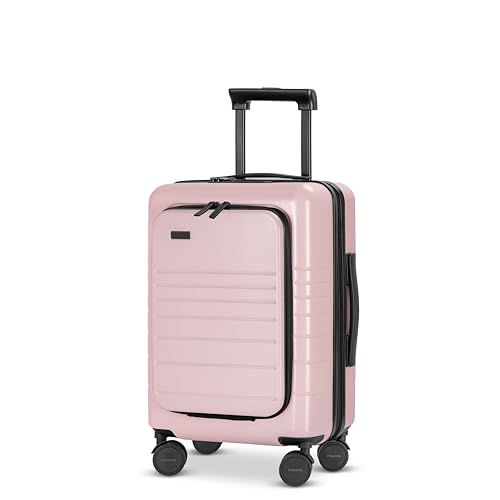 ETERNITIVE - E3 Handbagage Koffer | Reiskoffer van Polycarbonaat & ABS | Afmetingen: 54 x 34 x 23,5 cm 33L | USB-C- en USB-A-poort | Harde Koffer met TSA-slot | Met 360° Wielen | Roze