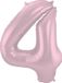 Folat Folieballon Cijfer 4 Pastel Roze Metallic Mat - 86 cm
