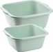 Forte Plastics Afwasbak teil - set van 2 formaten - 10 en 15 liter - mint groen - kunststof