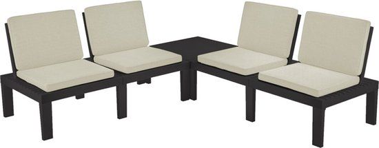 Tuinset Molok 5-delig - Grijs - 4 Personen