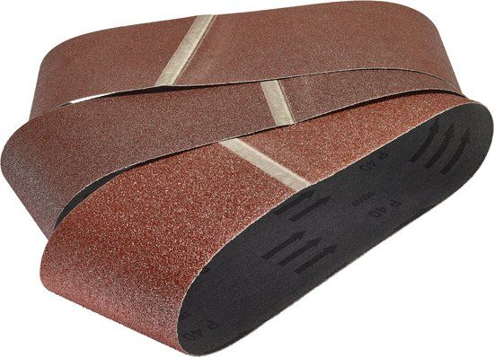 Wolfcraft - Set Schuurpapier voor bandschuurmachines 65 x 410 mm - Korrel 40, 80, 120 - 9 stuks
