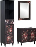 vidaXL Badkamermeubelset met lade 3 stuks, Massief Mango Hout, Bruin