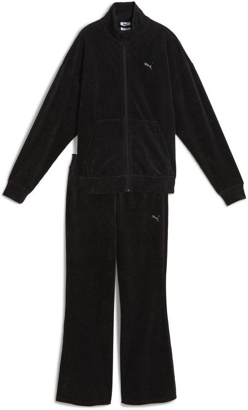 PUMA Velour Rib Relaxed Suit Dames Trainingspak - Puma Black