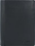 Esquire Leren Portemonnee New Silk Wallet High with Flap Black Zwart
