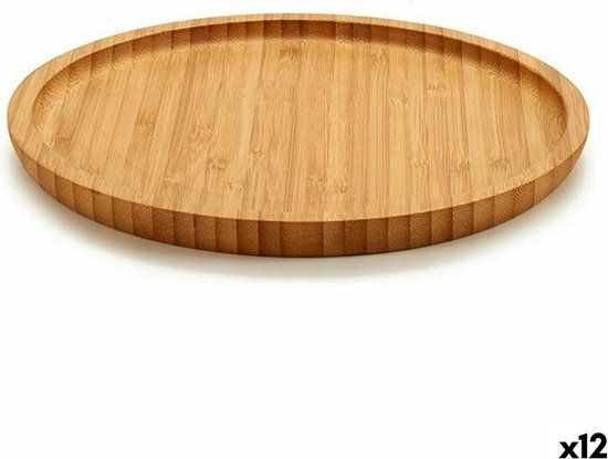 Kinvara Snackdienblad Bruin Bamboe 20 x 1,5 x 20 cm - 1 stuk