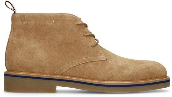 Manfield Taupe Suède Veterschoenen Heren Maat 42