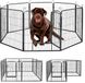IvoQ Puppyren - 8 Panelen - 60 cm Hoog - Hondenbench - Staal - Opvouwbaar & Duurzaam - Zwart