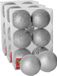 Gerimport Kerstballen - 18x - zilver - kunststof - glitters - D8 cm