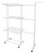 Porte-vêtements intérieur sur pied, Pliable, 4 niveaux, Télescopique, 75-142,5 x 64 x 170 cm, Inox, Blanc