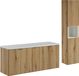 Meuble de salle de bain 140 cm avec une colonne haute et un plateau blanc