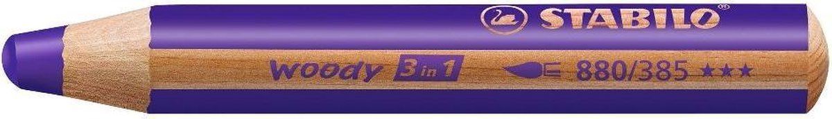 Stabilo Woody 3 in 1 Kleurpotloden - Violet - 4006381192576