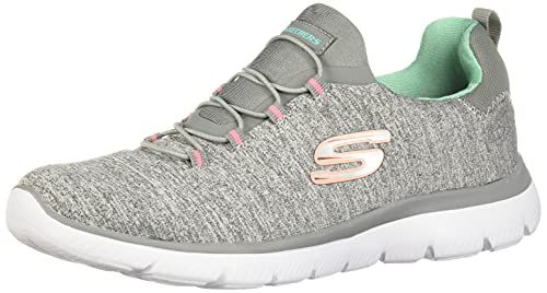 Skechers Women's Summits - Quick Getaway Sneaker Grey Blue 11 M