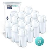 Aquafloow Class Waterfilterpatronen, Filterpatroon | Vervanging voor Brita Classic, Dafi Family, Vermindering van microplastics, Chloor, kalkaanslag en onzuiverheden – 12 Stuks