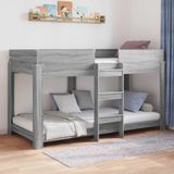 vidaXL Stapelbed voor kids Grijs Sonoma 100 x 200 cm Bewerkt hout