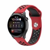 By Qubix Qubix - Geschikt voor Garmin Venu 4 (45 mm) - Sport Edition Siliconen band - Rood + zwart - Smartwatch bandje 22mm