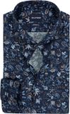 OLYMP Luxor modern fit chemise - longueur de manche 7 - dobby - foncé - avec motif bleu clair et marron - Repassage facile - Tour de cou : 45 (taille UE : XXL)