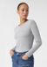 comma casual identity comma - Vrouwen - Jersey shirt met lange mouwen en edelstenen - Maat 46 - Lichtgrijs