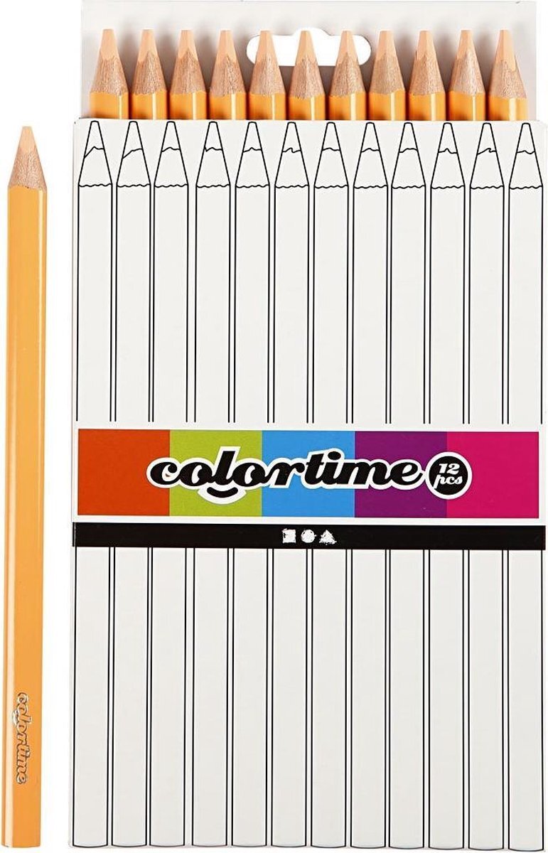Colortime Kleurpotloden, vulling: 5 mm, huidskleur, Jumbo, 12 stuks
