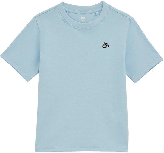 WE Fashion Jongens T-shirt met ronde hals en korte mouwen in pastelblauw, maat 146/152