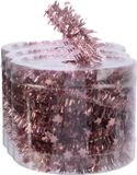 Decoris Guirlande de Noël - 3 pièces - Étoiles - Vieux rose - Lametta - 700 cm