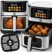 Retoo Friteuse à air chaud 6,5 L, friteuse à air chaud 1800 W, friteuse à air chaud avec 10 programmes, fonction de maintien au chaud, pour 6 à 10 personnes, Air Fryer, Airfryer
