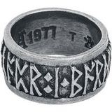 Alchemy Gothic Schriftzeichen Heren Ring - zilverkleurig - L
